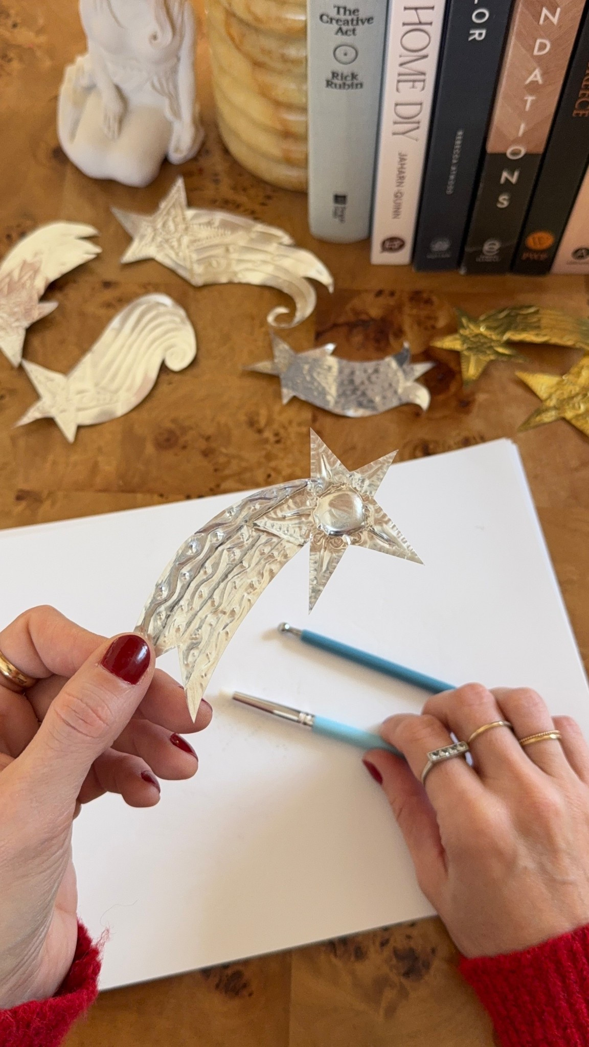 Here’s the materials I used to create these Pressed Tin Shooting Stars for my 12 Days of DIY holiday series! 

#LTKHoliday #LTKHome