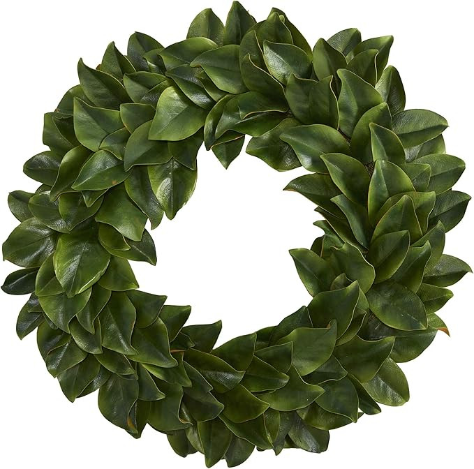 Nearly Natural 30in. Magnolia Artificial Wreath | Amazon (US)