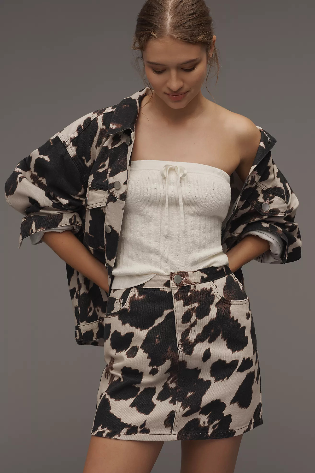 Pilcro Cotton Denim Mini Skirt | Anthropologie (US)