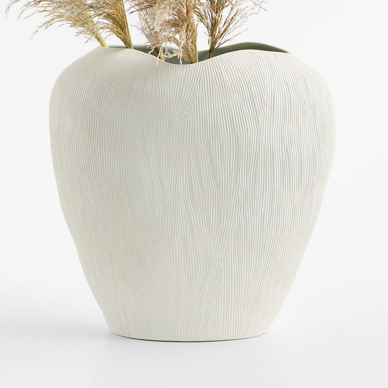 Ithaca Large White Vase 16" | Crate & Barrel | Crate & Barrel
