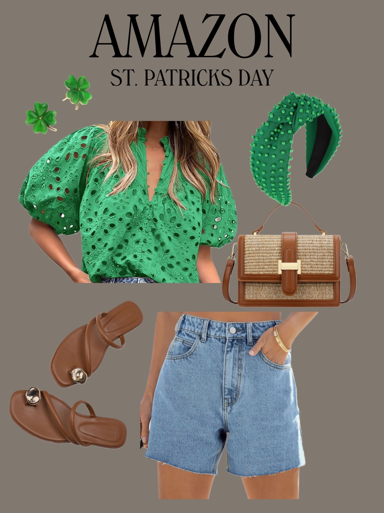 Amazon St Patrick's Day 🍀🌈

Green outfits - st Patrick's day - spring - casual - elevated - comfy - sandals - gold shoes - barrel pants 

#LTKootd