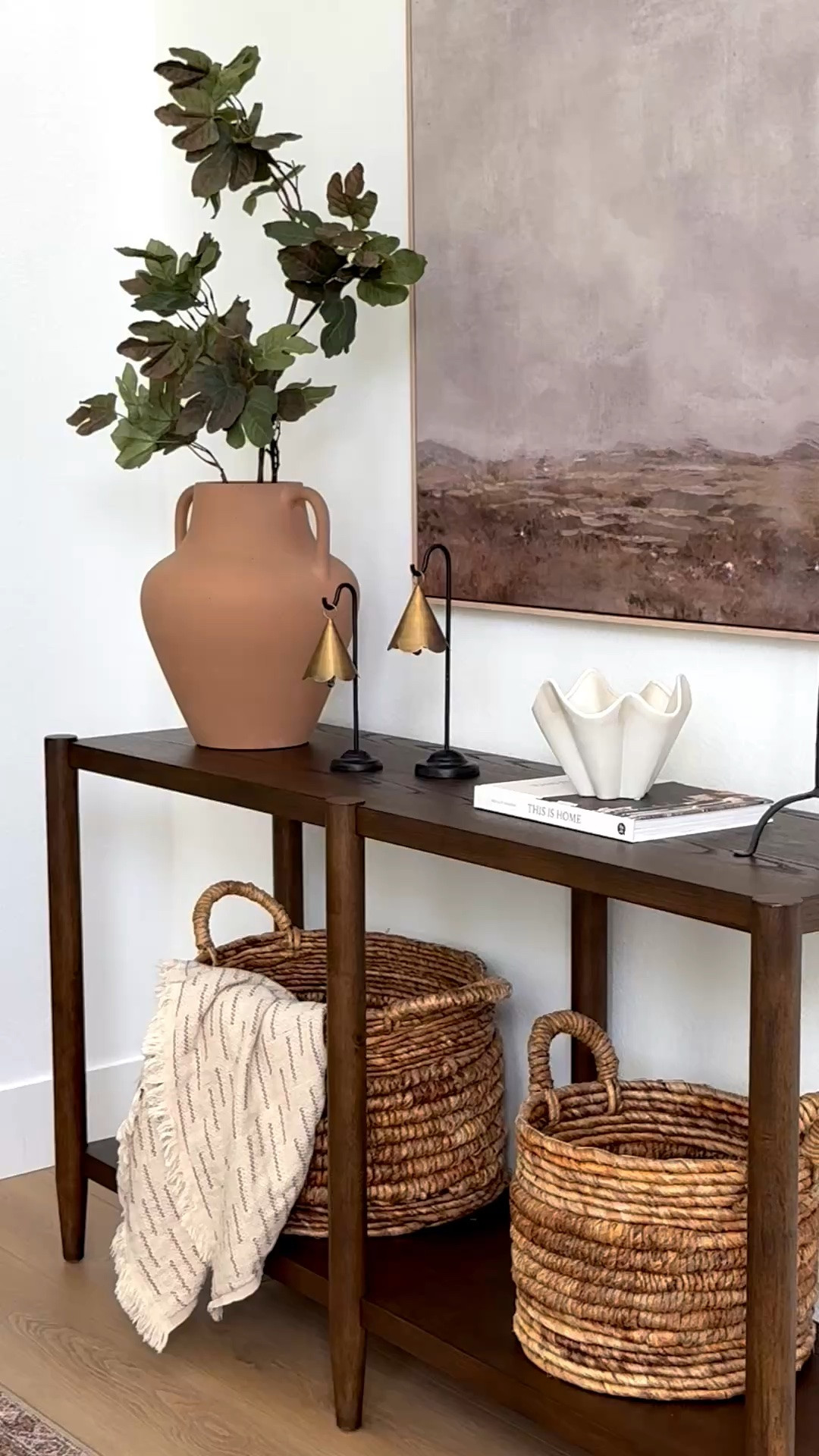 My new 60” wide console table is on sale. 
Great quality and beautiful wood tone. 

Entryway styling, console table decor.

#LTKHome #LTKSaleAlert #LTKU