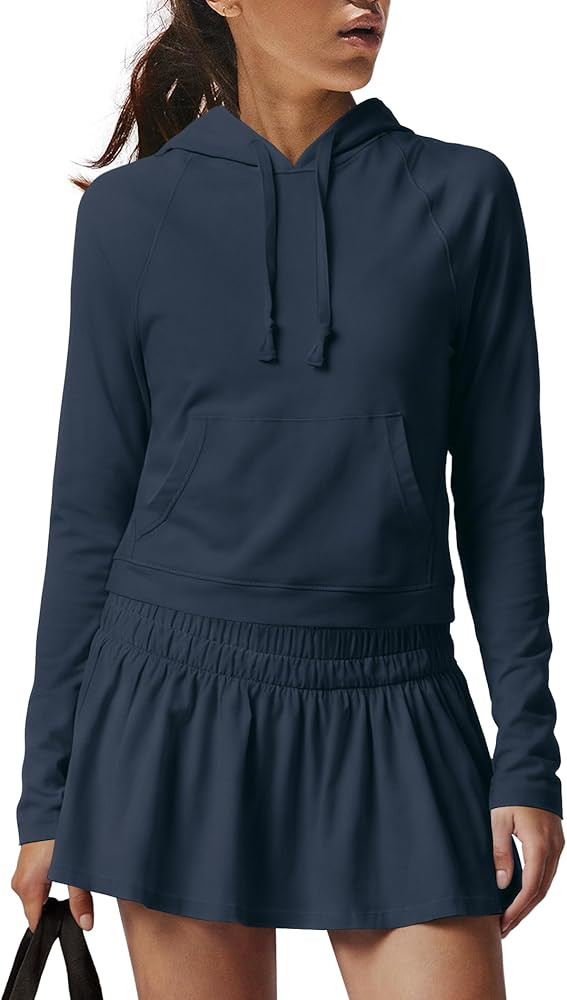 Panadila Women 2 Piece Workout Set Tennis Skirt Set Summer Athletic Lounge Set Long Sleeve Crop T... | Amazon (US)