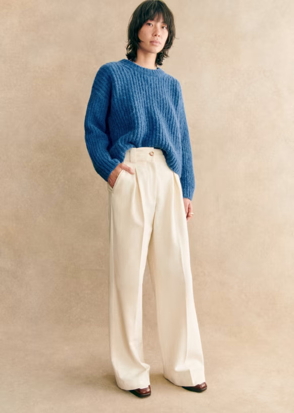 Pull Jose - Bleu Azur - Alpaga - Sézane | Sezane Paris