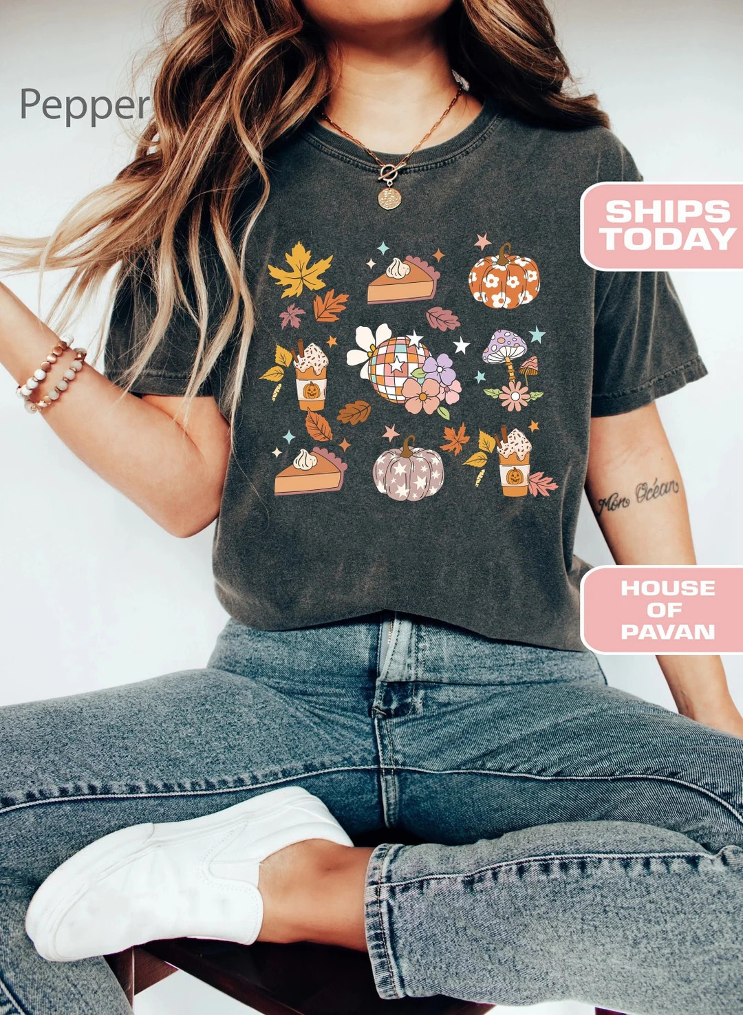 Fall Vintage Graphic Shirt Fall Essentials Design Pumpkin - Etsy | Etsy (US)