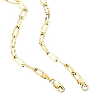 PAVOI 14K Gold Plated Curb Paperclip Box Sphere Bead Snake Herringbone and Figaro Chain Adjustabl... | Amazon (US)