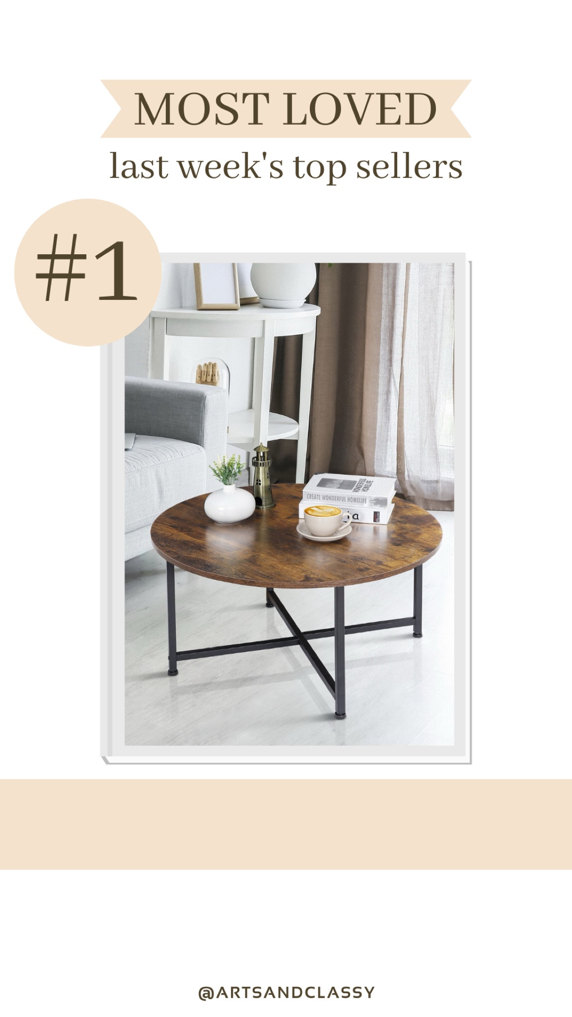 This round coffee table is this week’s best seller! It’s from Walmart and on sale for under $50!

#LTKHome #LTKSaleAlert #LTKFindsUnder50