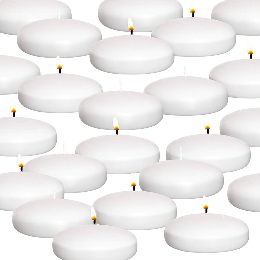 Royal Imports White Floating Candles 3" - Made in USA Pack of 24 Unscented Dripless Wax Discs - 1... | Amazon (US)