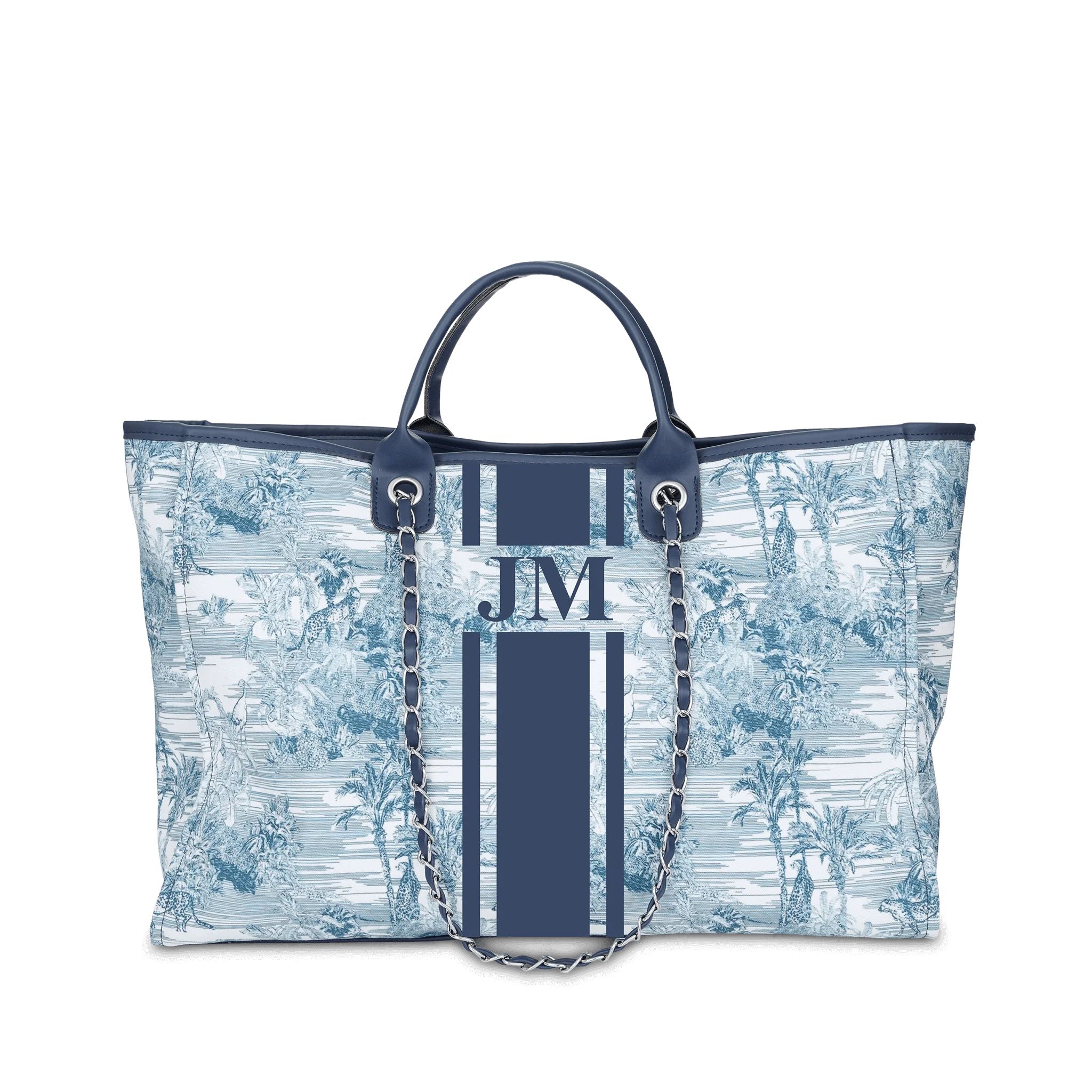 Lily and Bean Weekend Blue Tropical Stripe Bag Navy | Lily and Bean
