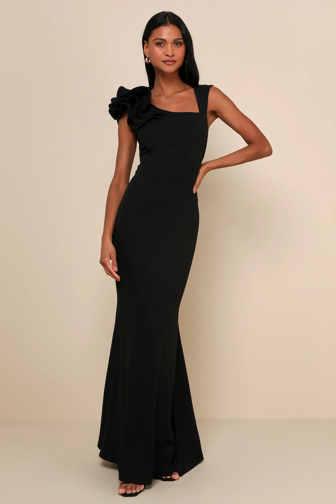 Lucette Black Sleeveless Ruffled Mermaid Maxi Dress | Lulus
