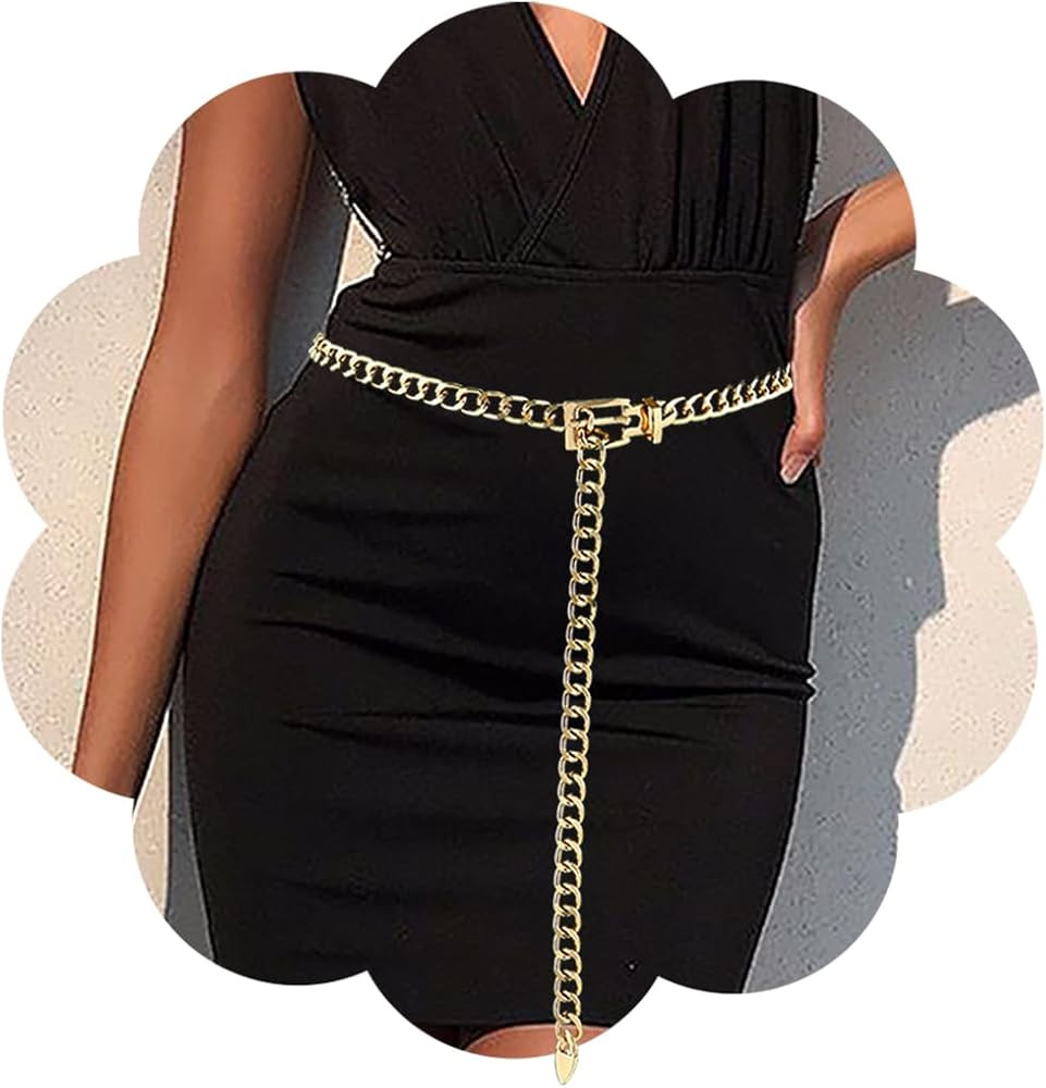 Fashion Body Chain Gold Silver Waist Chain Buckle Belly Chains Link Belts Party Body Accessories ... | Amazon (US)