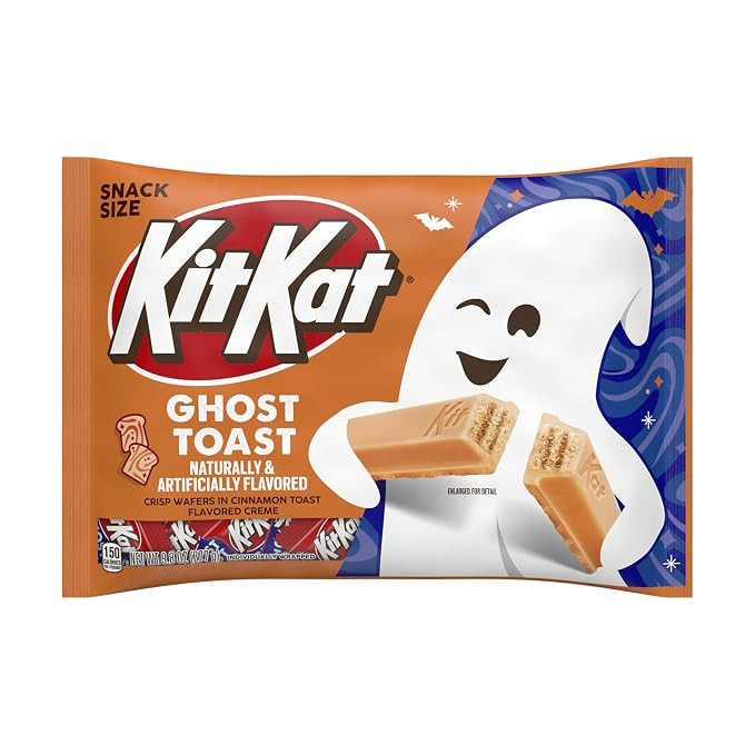KIT KAT Ghost Toast Cinnamon Toast Flavored Creme Wafer Snack Size, Halloween Candy Bag, 9.8 oz | Amazon (US)