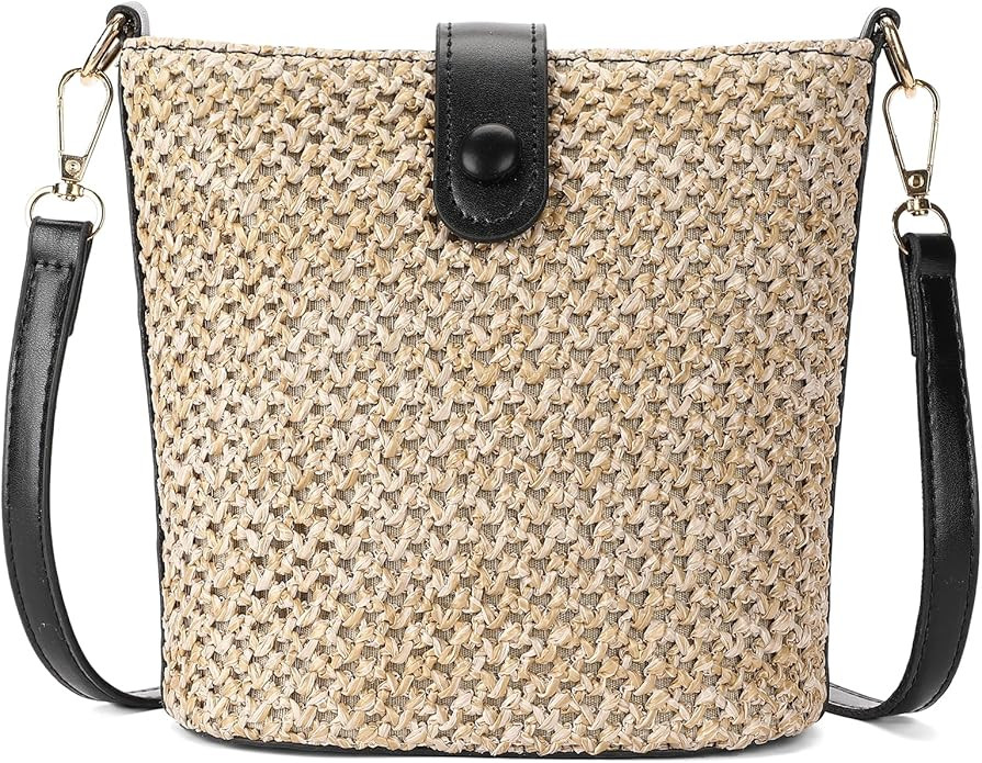 RNIEGA Small Straw Crossbody Bag for Women Woven Summer Shoulder Phone Purse Beach Handbag for Va... | Amazon (US)
