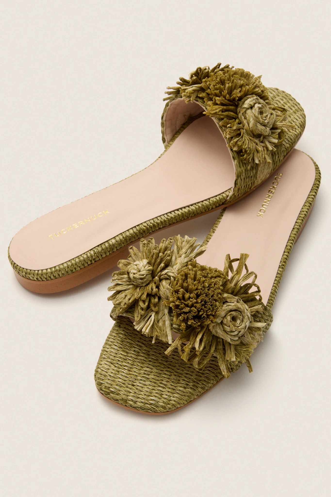 Green Raffia Nicola Sandals | Tuckernuck (US)