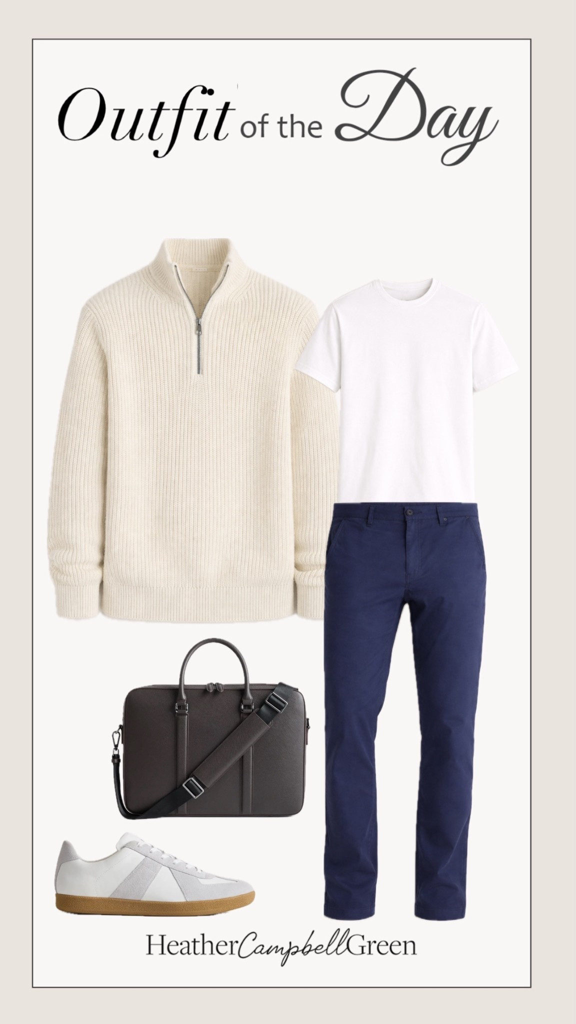 A refined take on a smart casual outfit that feels elevated but still easy.
This @onequince cream quarter zip paired with tailored navy trousers is one of those combinations that instantly looks expensive. The clean white sneakers keep it modern and wearable, while the structured leather briefcase pulls everything together.
This is the kind of look that works for casual office days, meetings, or dinner plans.
#quincepartner
