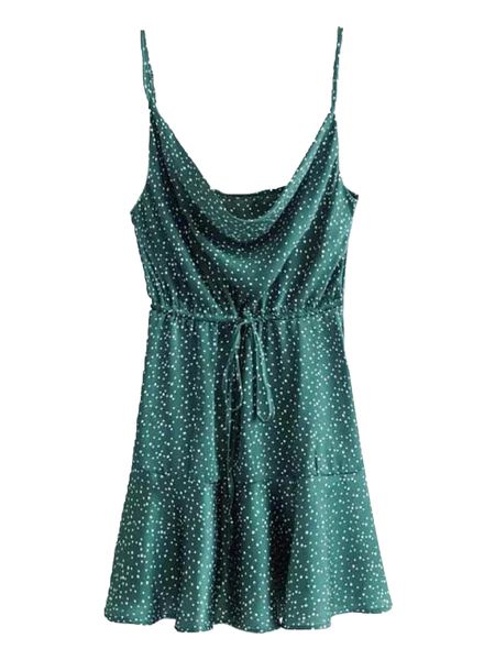 'Dawna' Dotted Print Strap Mini Dress | Goodnight Macaroon