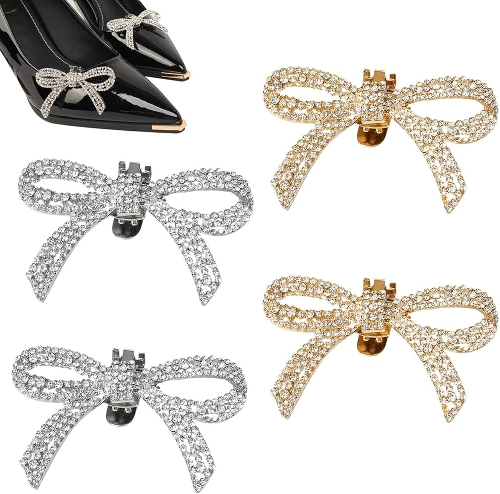 XNIVUIS 4 Pcs Detachable Elegant Rhinestone Crystal Shoe Charms, Rhinestone Shoe Clips Shoe Buckl... | Amazon (UK)