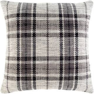 Home Decorators Collection Charcoal Gray Plaid 18 in. x 18 in. Square Decorative Throw Pillow S00... | The Home Depot