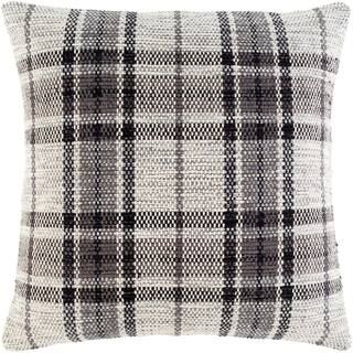 Home Decorators Collection Charcoal Gray Plaid 18 in. x 18 in. Square Decorative Throw Pillow S00... | The Home Depot