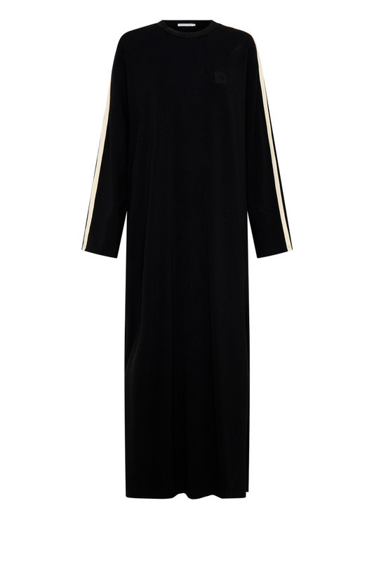 Long Sleeve Column Shirt dress in Black | Bohemian Traders