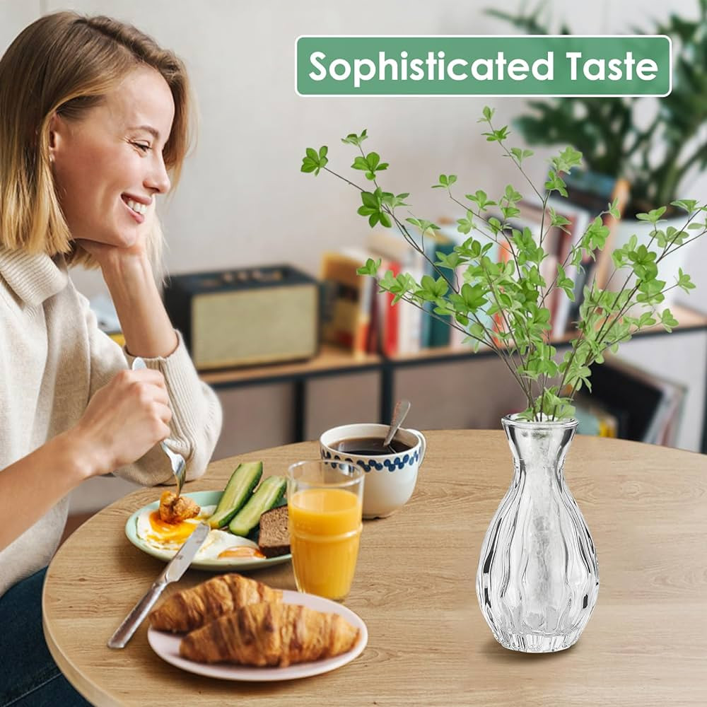 hanmir Glass Bud Vases Set of 10,Clear Bud Vases in Bulk,Vase for Flowers,Small Vases for Centerp... | Amazon (US)