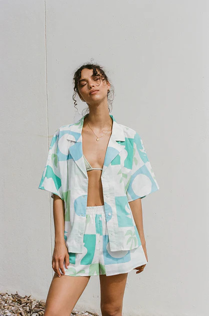Seona Top - Palm Tile Breeze | SABO SKIRT (Global)
