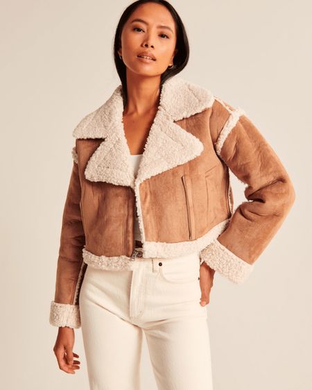Sherpa jackets are all the rage and this Cropped Vegan Suede Shearling Jacket is such a fun twist! 

It is a Fall must-have from Abercrombie & Fitch! #abercrombie #sherpa #sherling #fallfashion 

#LTKSeasonal #LTKstyletip