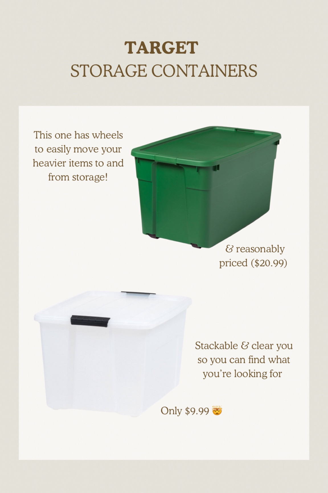 Our favorite Target 🎯 storage containers for storing holiday decorations! 

#target #storage #organization #organizationproducts #holidaydecor #holidaytakedown