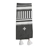 Foreside Home & Garden Gray Striped 27 x 18 Inch Woven Kitchen Tea Towel with Hand Swen Tassels | Amazon (US)