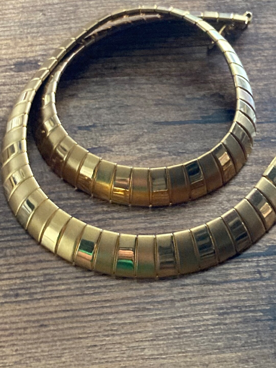 Vintage Retro Cleopatra Egyptian Gold Tone Wide Textured - Etsy | Etsy (US)