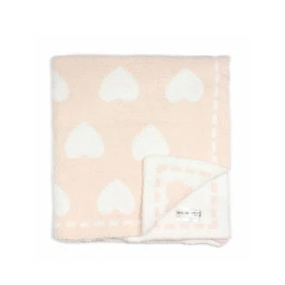 Barefoot Dreams CozyChic Dream Receiving Blanket, Pink-White Hearts, One Size | Wayfair North America
