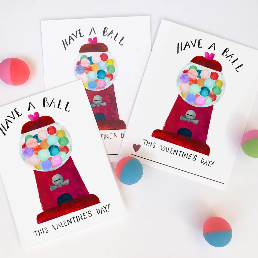 PRINTABLE Valentines Kids: Gumball "Have a Ball" DIGITAL DOWNLOAD | Etsy (US)