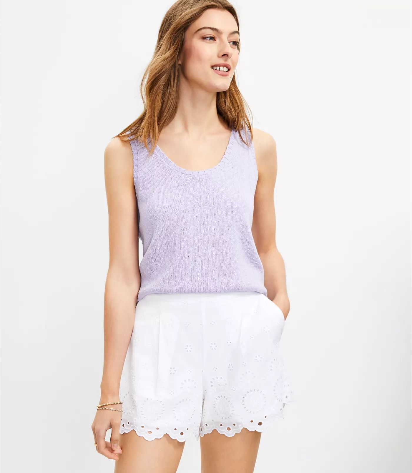 Eyelet Pull On Shorts | LOFT | LOFT