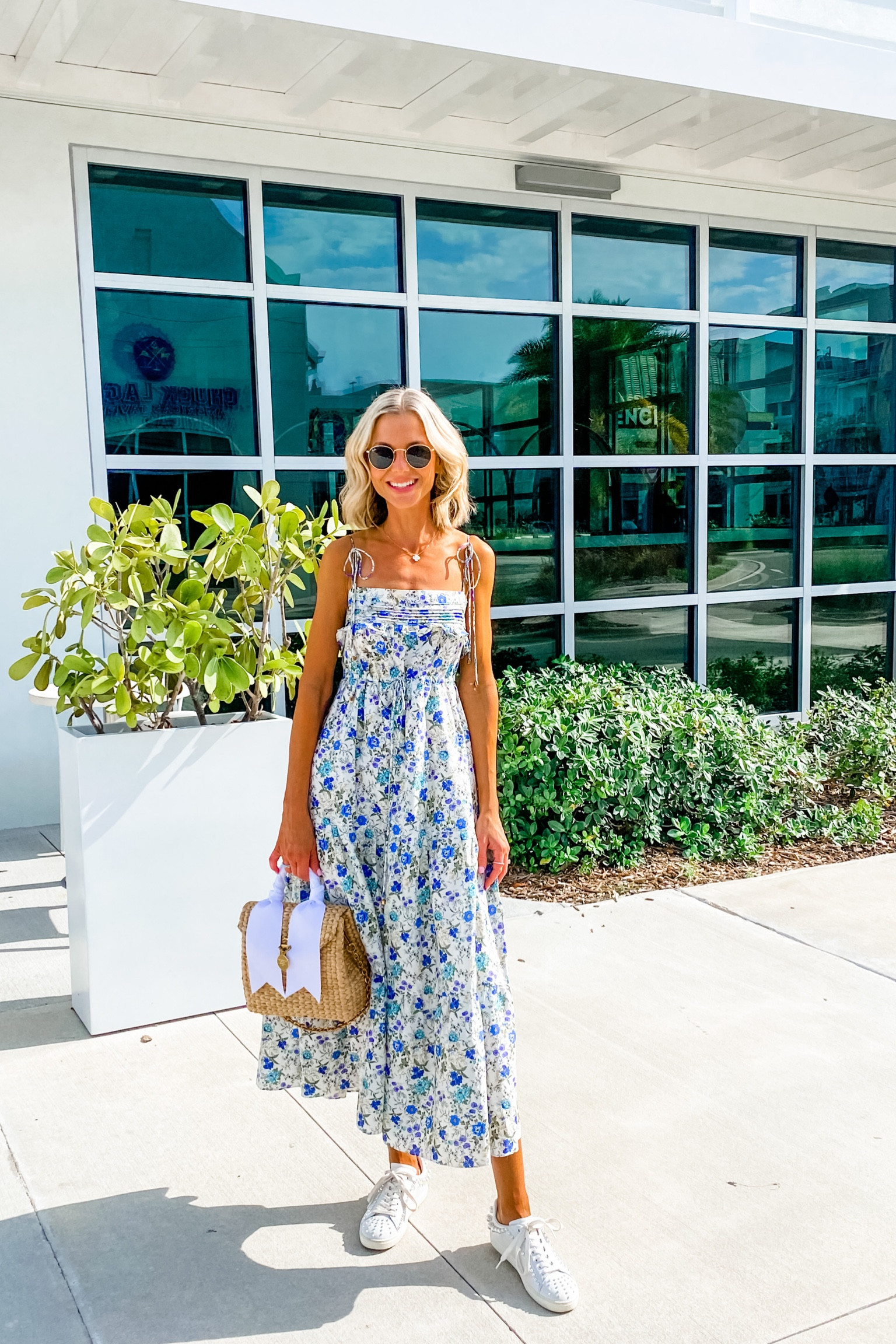 This tie strap midi dress is made for the summer. It’s lightweight and can be easily dressed up or down. My pattern is only available on the brand website, so I’m linking similar prints. My bag is custom from the exact product in the link. DM me on Instagram with questions: @melissa.p.farrell 🩷

#LTKFind #LTKitbag #LTKSeasonal