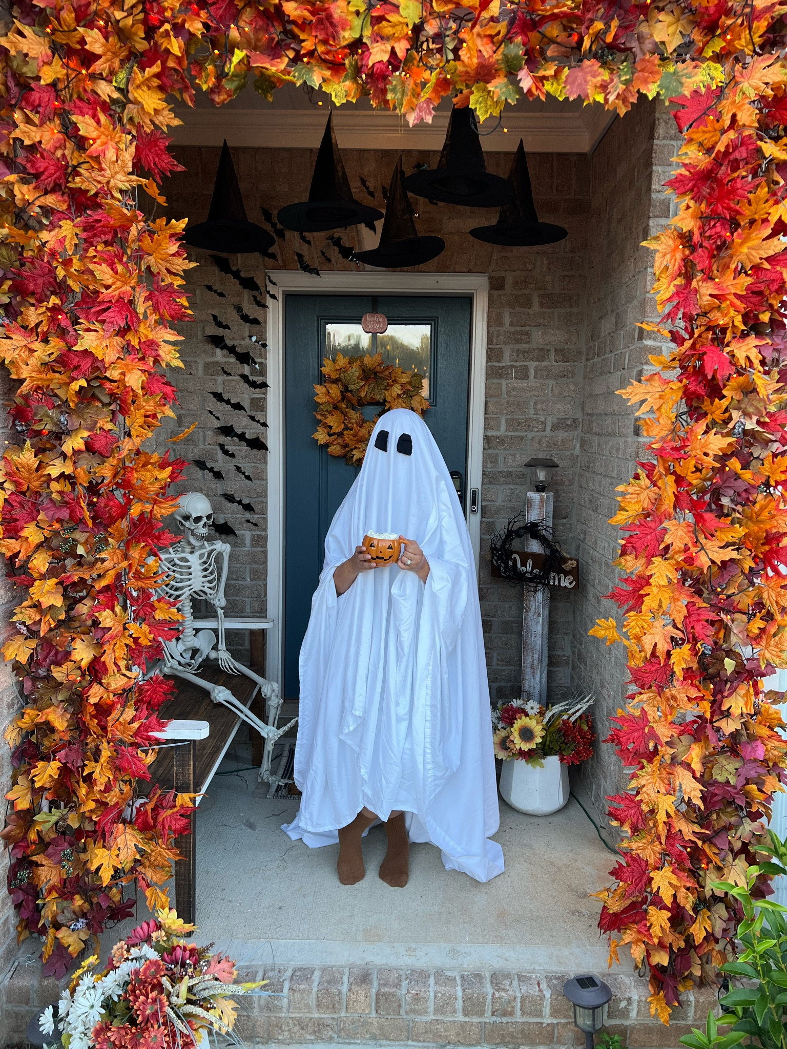 It’s spooky season! 🎃🍂
Time to get those porches ready for fall/ Halloween
PVC pipe size will depend on the height you’re looking for. 

#LTKSeasonal #LTKHome #LTKHalloween