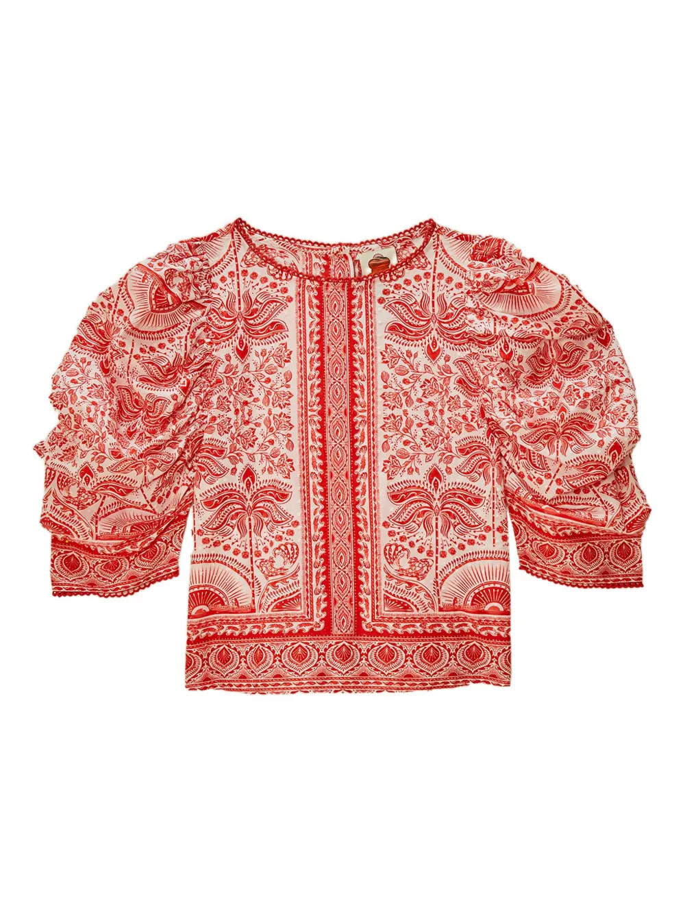 puff-sleeve patterned top | Farfetch Global