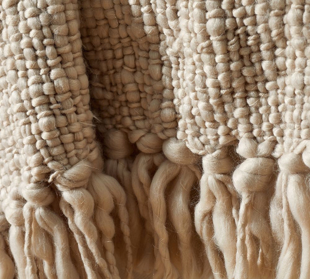 Textured Basketweave Knit Throw | Pottery Barn (US)