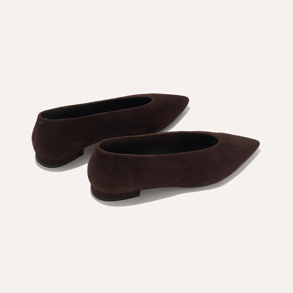 Pointed-Toe Ballet Flats in Brown Suede |The Parra | Margaux