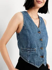 Button-Front Denim Vest | Old Navy (US)