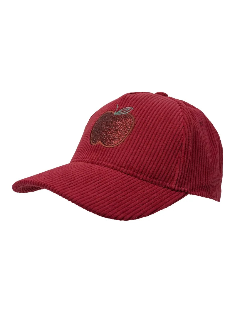 Wonder Nation Girls Baseball Hat, Red Corduroy Apple Icon | Walmart (US)