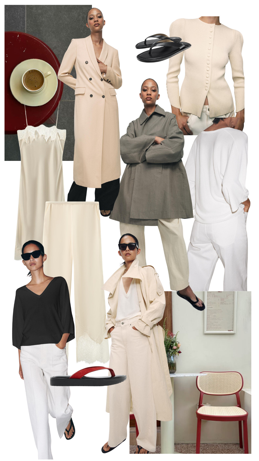 March Zara Edit | Neutrals | Flip Flops | Oversized Trench Coat | Satin Trousers | Lace Dress 

 #LTKuk #LTKspring #LTKeurope