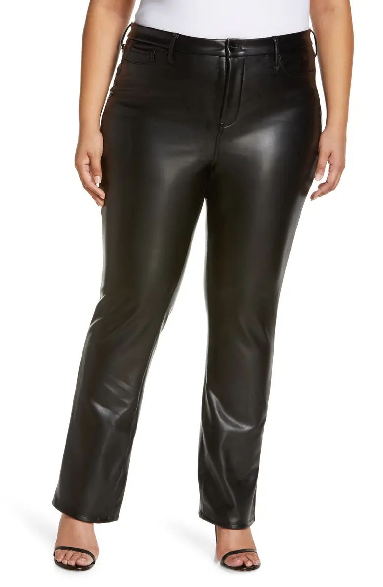 NYDJ Sculpt-Her Marilyn Faux Leather Straight Leg Pants | Nordstrom | Nordstrom