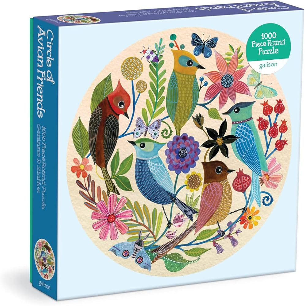 Galison Circle of Avian Friends 1000 Piece Round Puzzle from Galison - Challenging Puzzle with St... | Amazon (US)