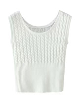 Goodnight Macaroon 'Carissa' Cable Knit 
 Sleeveless Cropped Top (3 Colors) | Goodnight Macaroon