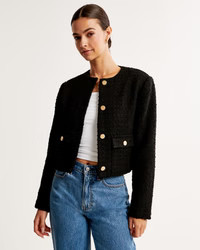 Collarless Tweed Jacket | Abercrombie & Fitch (US)
