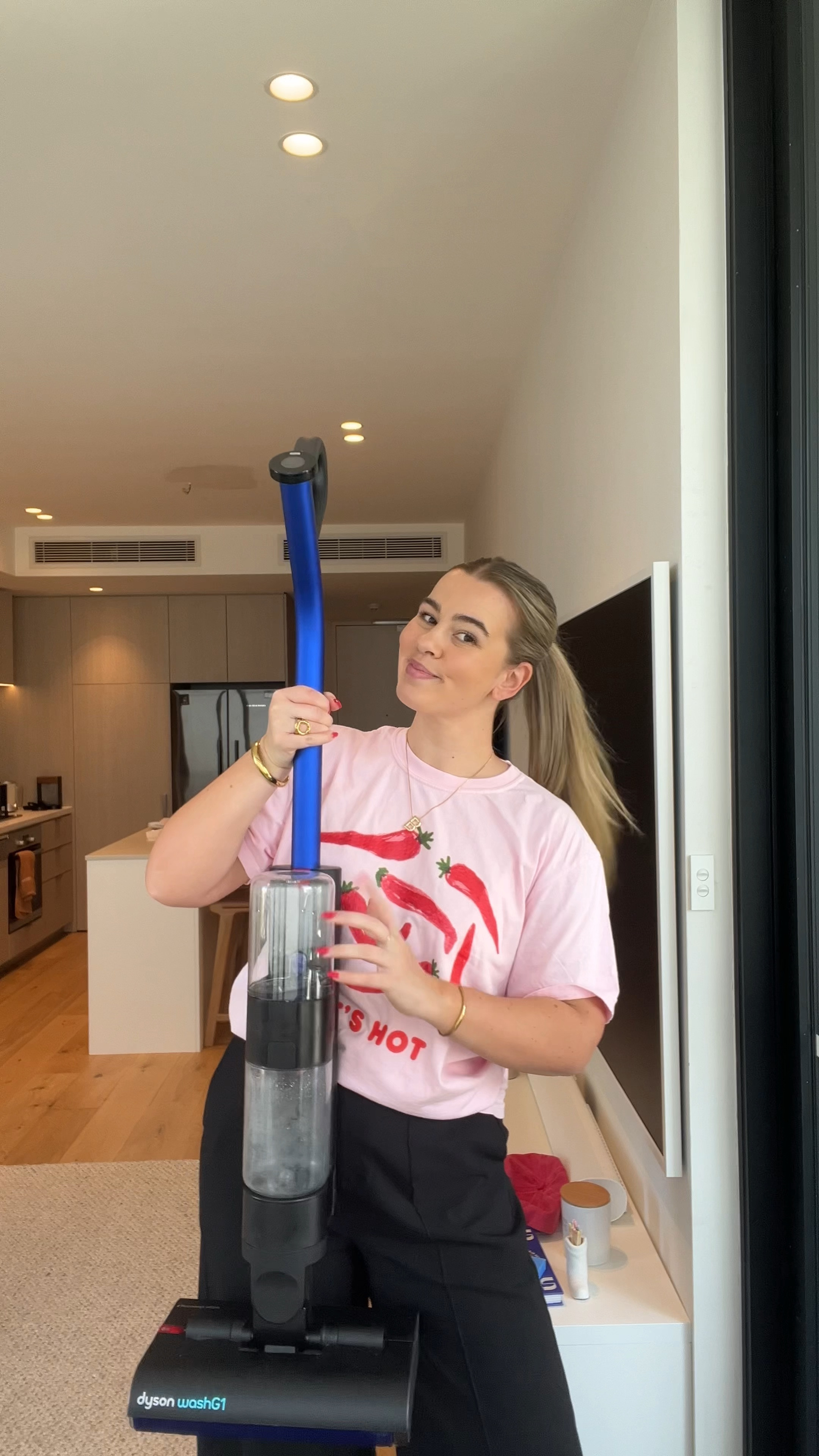 Possibly the one thing this house can’t live without 🙏🏻 The @dyson_anz Wash G1 doesn't just wash your floors but also picks up every spec of dirt + micro dog hair. 