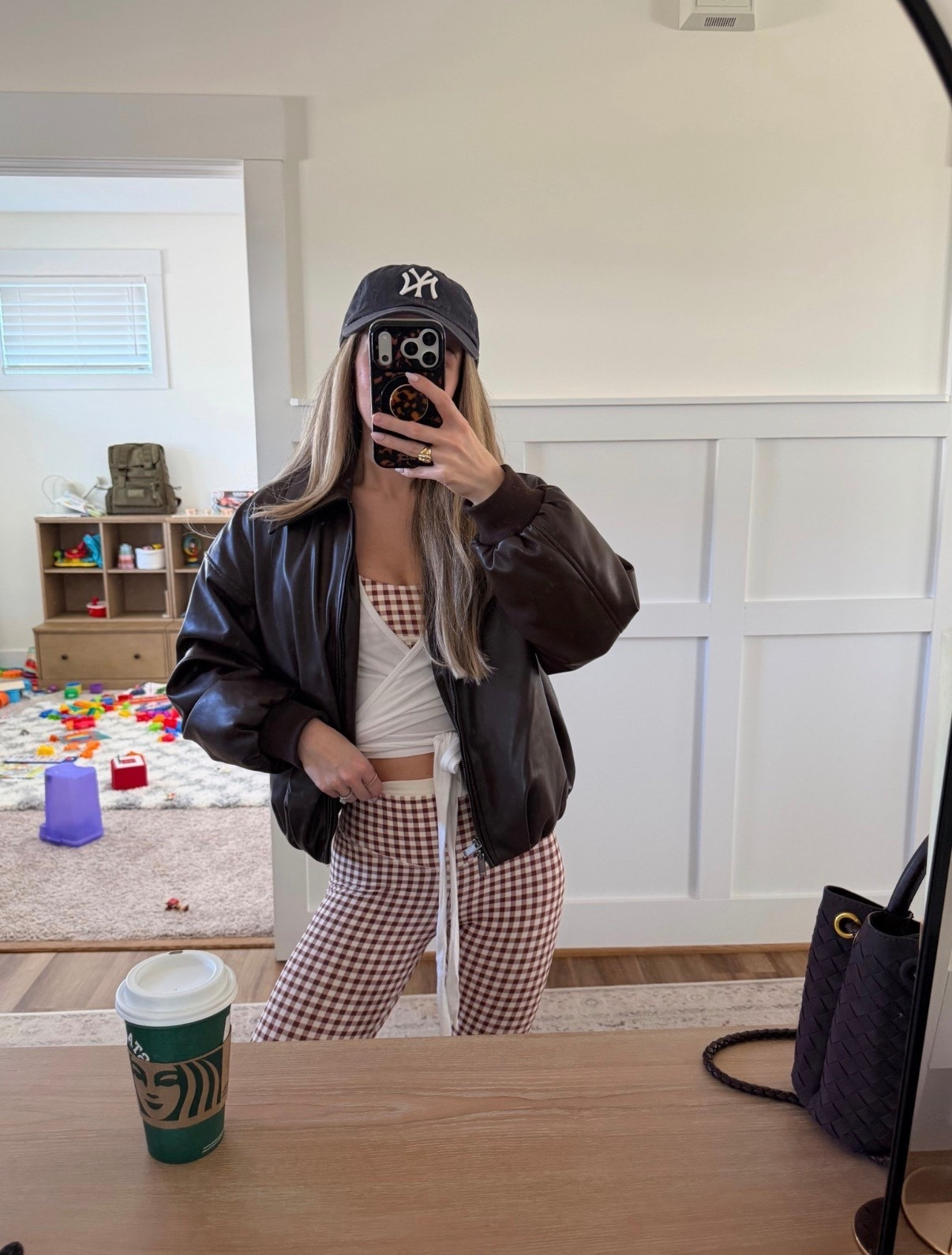 Here’s how I’ve recently styled the brown workout set I love so much! So easy to dress it up a little and make it cute and wearable for errands and appointments! This brown vegan leather bomber jacket is another fave that I’ve had on repeat since fall. 
+ sports bra: xxs
+ leggings: xs
+ wrap tops xs
+ brown jacket: xs 

Petite style
Mom life
Athleisure look
Sporty look 
Sports mom 
Casual outfit 

#LTKPetite #LTKmomlife #LTKootd