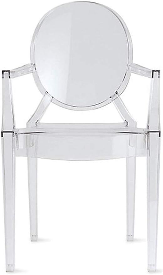 2xhome Clear Modern Contemporary Ghost Chair With Arms Mirrored Furniture Desk Vanity Dining Chai... | Amazon (US)