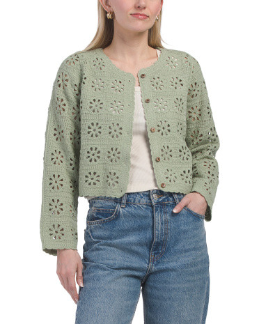 Floral Crochet Cardigan | TJ Maxx