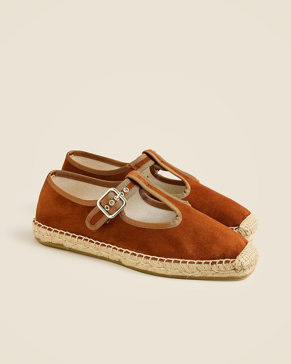 Made-in-Spain T-strap espadrille flats in suede | J. Crew US